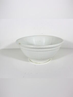 Antique 11” White Ironstone Mixing Bowl DRESDEN White Granite Country Farmhouse